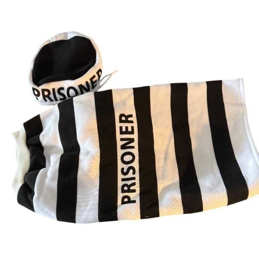 Halloween 15" Shirt & Hat Prison Costume Dog, Cat Pet NEW